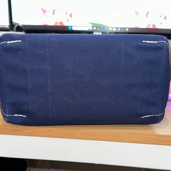 L.L. Bean mini Boat and Tote- Navy and Cream with Rancho Rose Pink Monogram - Picture 4 of 6